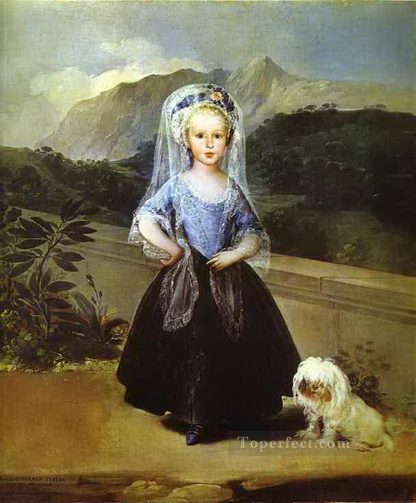 Retrato de María Teresa de Borbón y Vallabriga Francisco de Goya mascotas niños Pintura al óleo